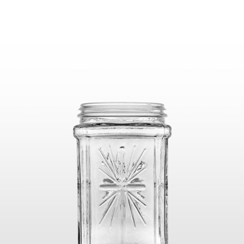 A shaped glass vessel